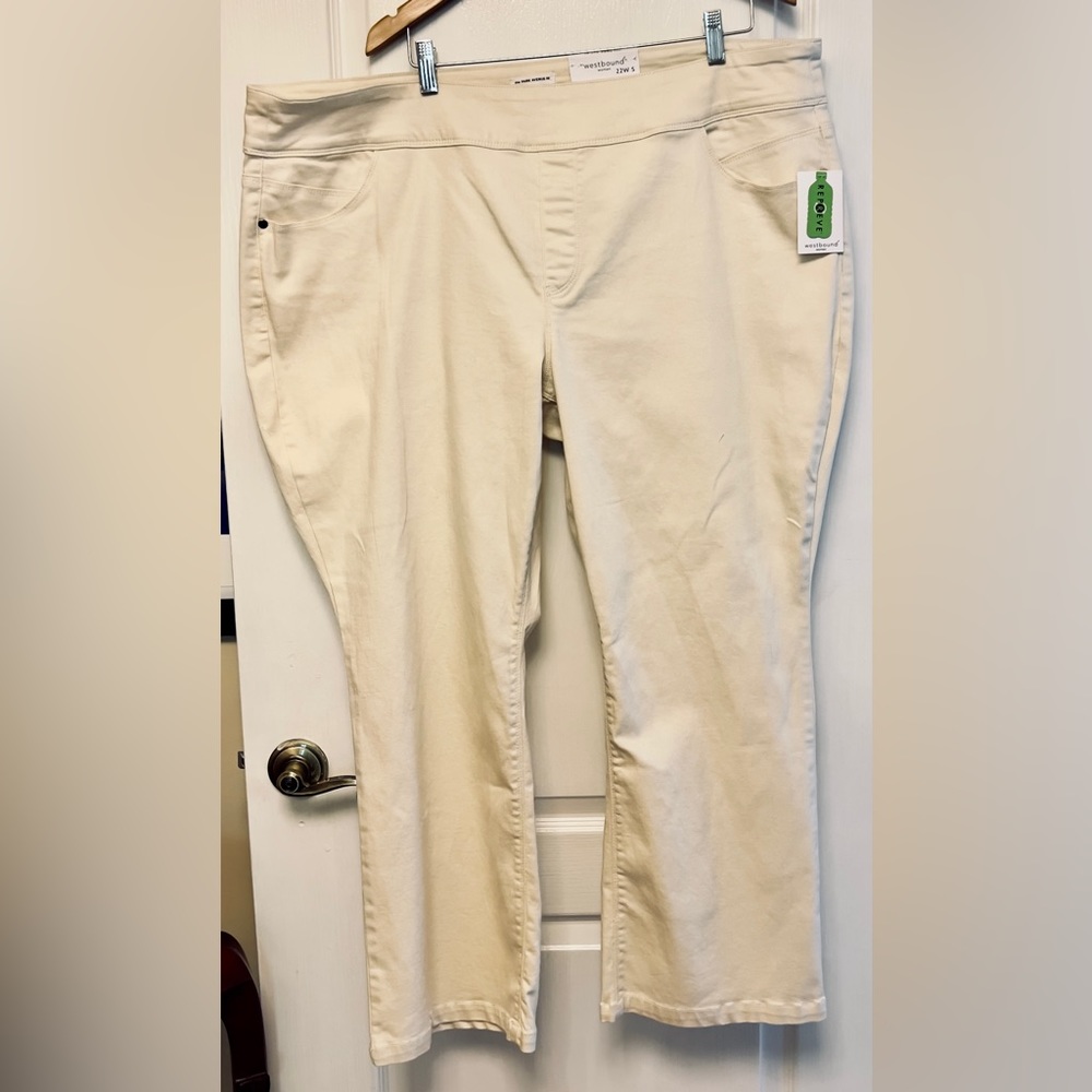 Westbound Jeans 22W S Ivory Parke Ave Fit Mid Rise Boot Cut NWT